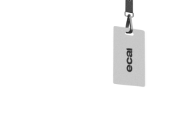  illustration d'un badge avec le logo ECAI en noir et blanc