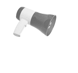  illustration d'un mégaphone en noir et blanc